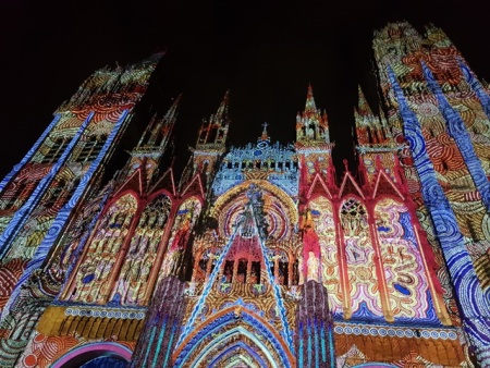 La cathédrale de Rouen illuminée